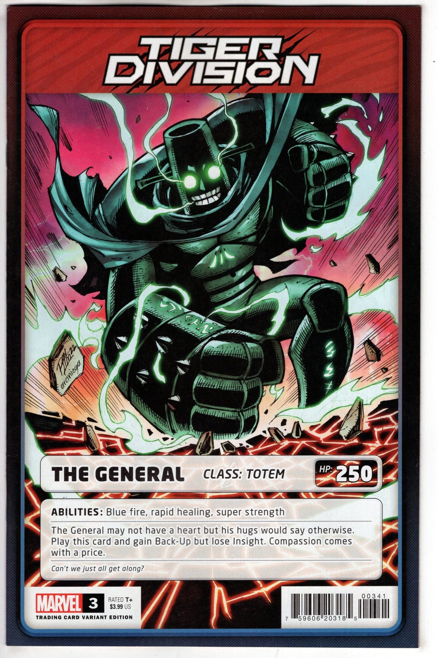 MARVEL PRH COMIC BOOK TIGER DIVISION #3 (OF 5) RON LIM TRADING CARD Variant