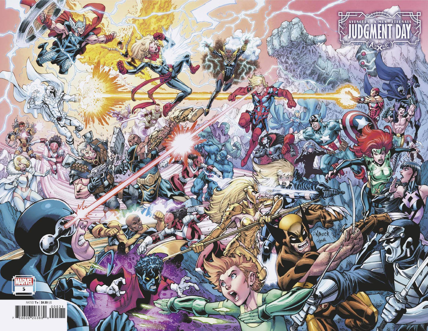 MARVEL PRH COMIC BOOK VF/NM AXE JUDGMENT DAY #5 (OF 6) NAUCK WRPAD VARIANT
