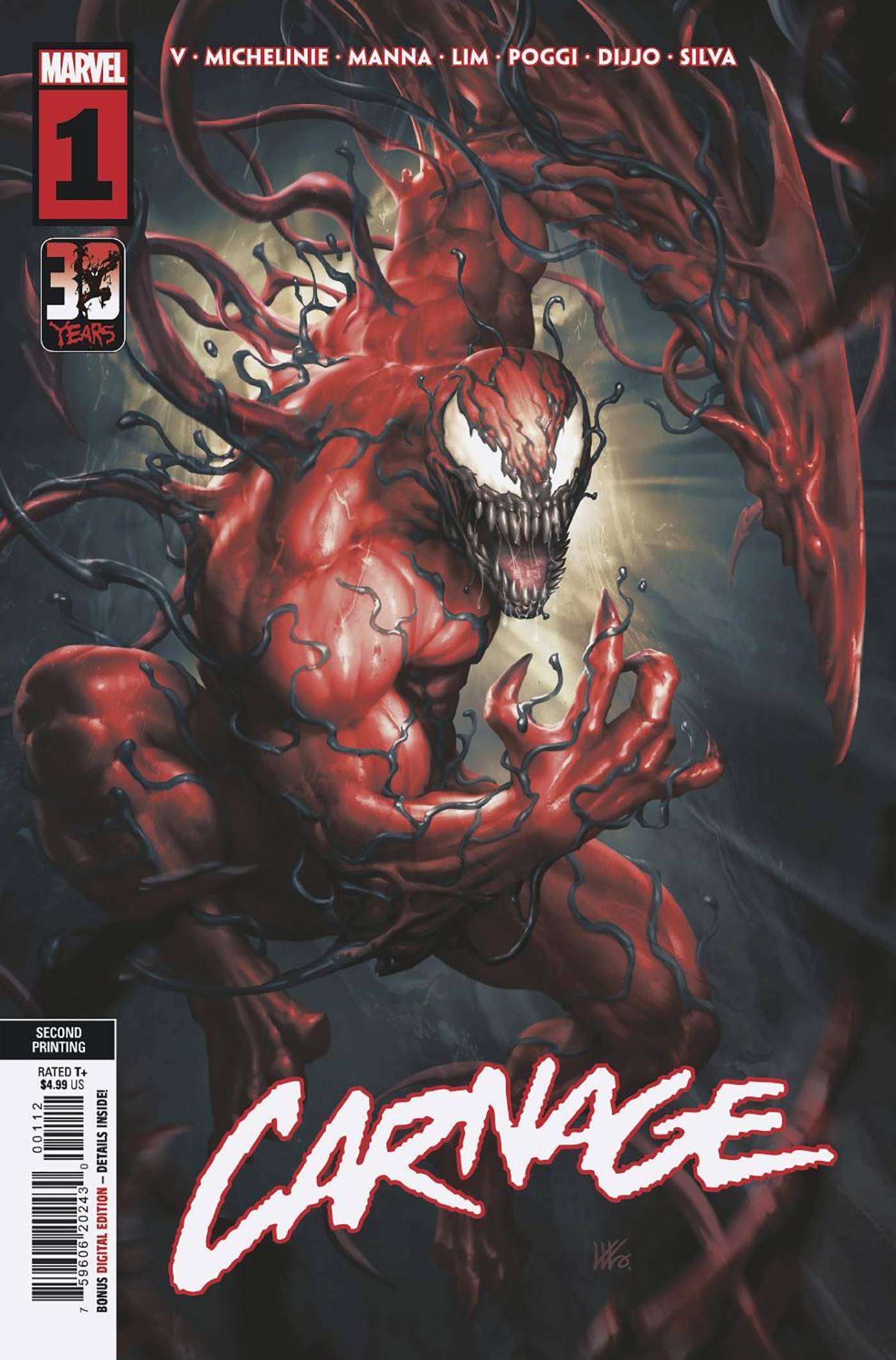 MARVEL PRH COMIC BOOK VF/NM CARNAGE #1 2ND PTG KUNKKA VARIANT