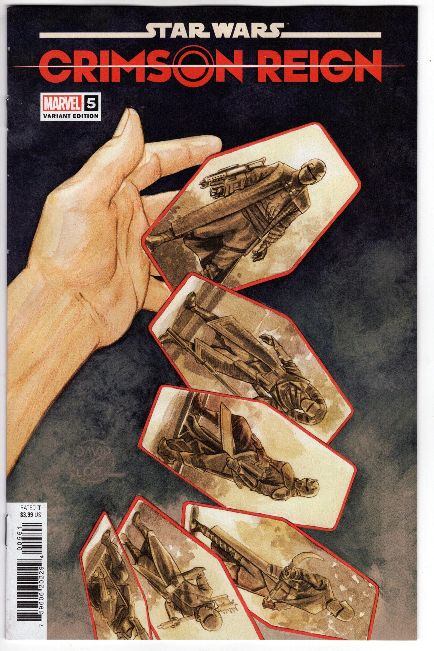 MARVEL PRH COMIC BOOK VF/NM STAR WARS CRIMSON REIGN #5 (OF 5) 25 COPY INCV SABACC CARD V