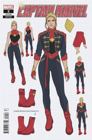 MARVEL PRH Comics CAPTAIN MARVEL #2 10 COPY INCV JEN BARTEL DESIGN VAR