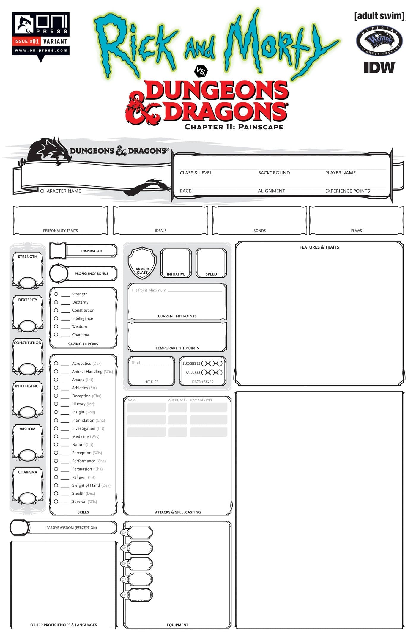 ONI PRESS INC. ONI PRESS INC. RICK & MORTY VS D&D II PAINSCAPE #1 CVR E 1in15 COPY INC