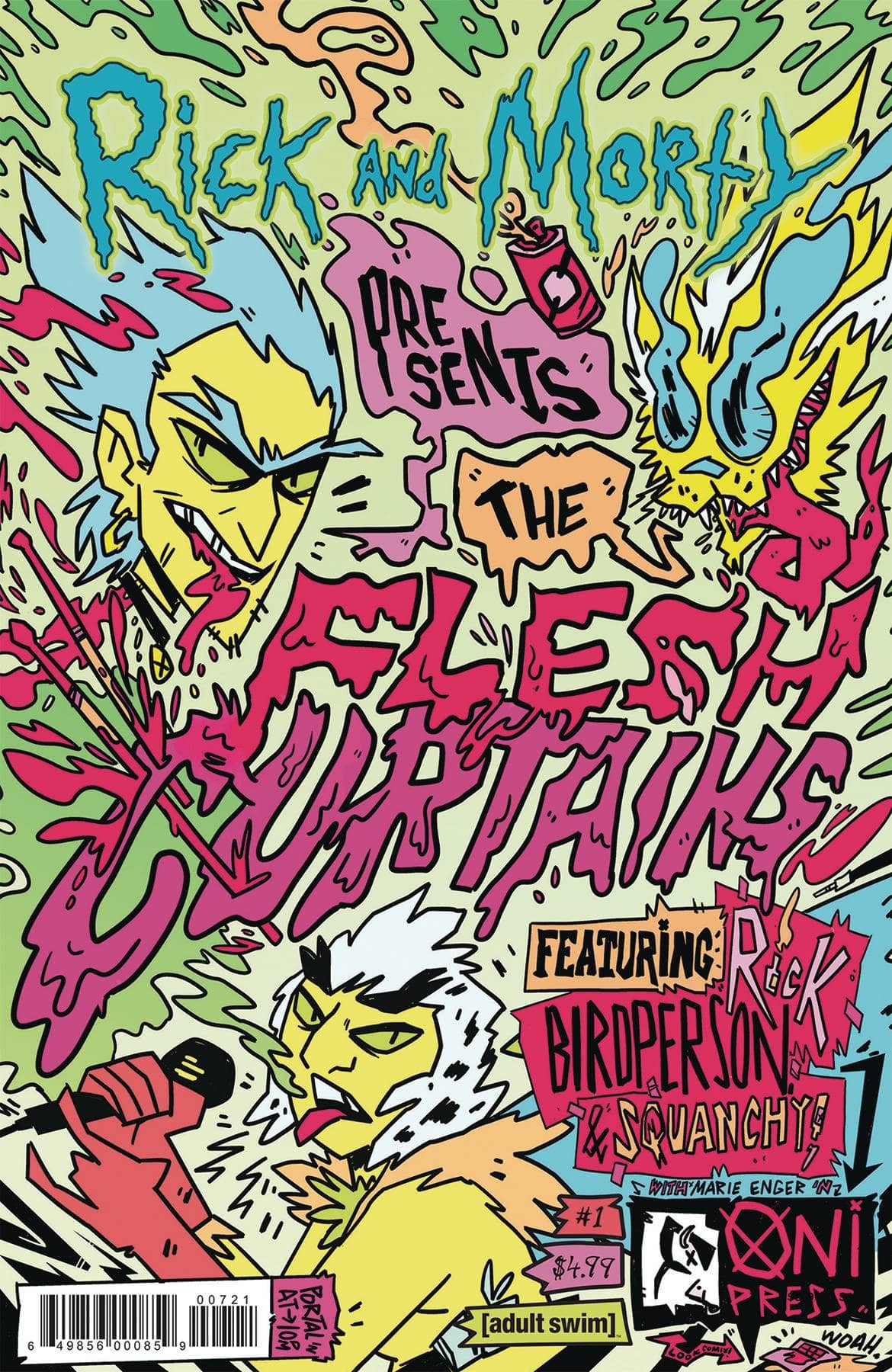 ONI PRESS INC. RICK AND MORTY PRESENT FLESH CURTAINS #1 CVR B ENGER