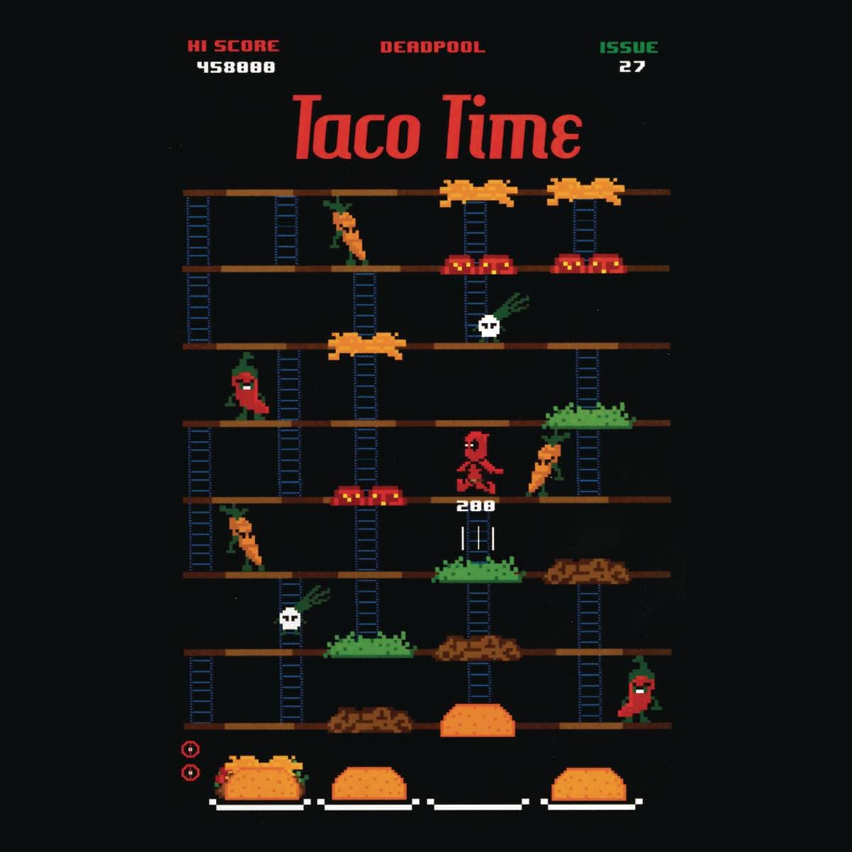 Packrat Comics t-shirt DEADPOOL TACO TIME SHIRT