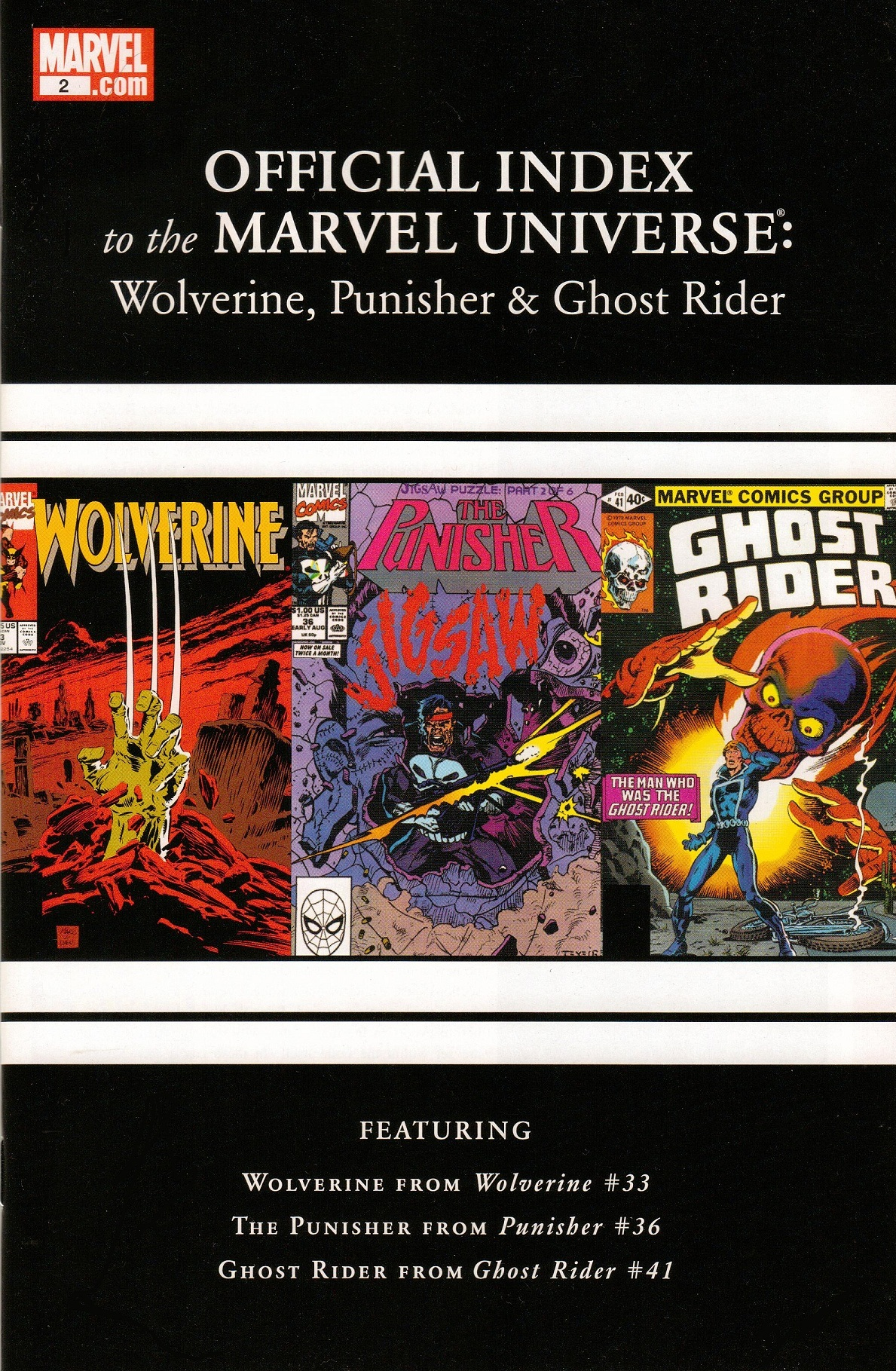 Wolverine, Punisher & Ghost Rider: Official Index to the Marvel Universe #2 2011