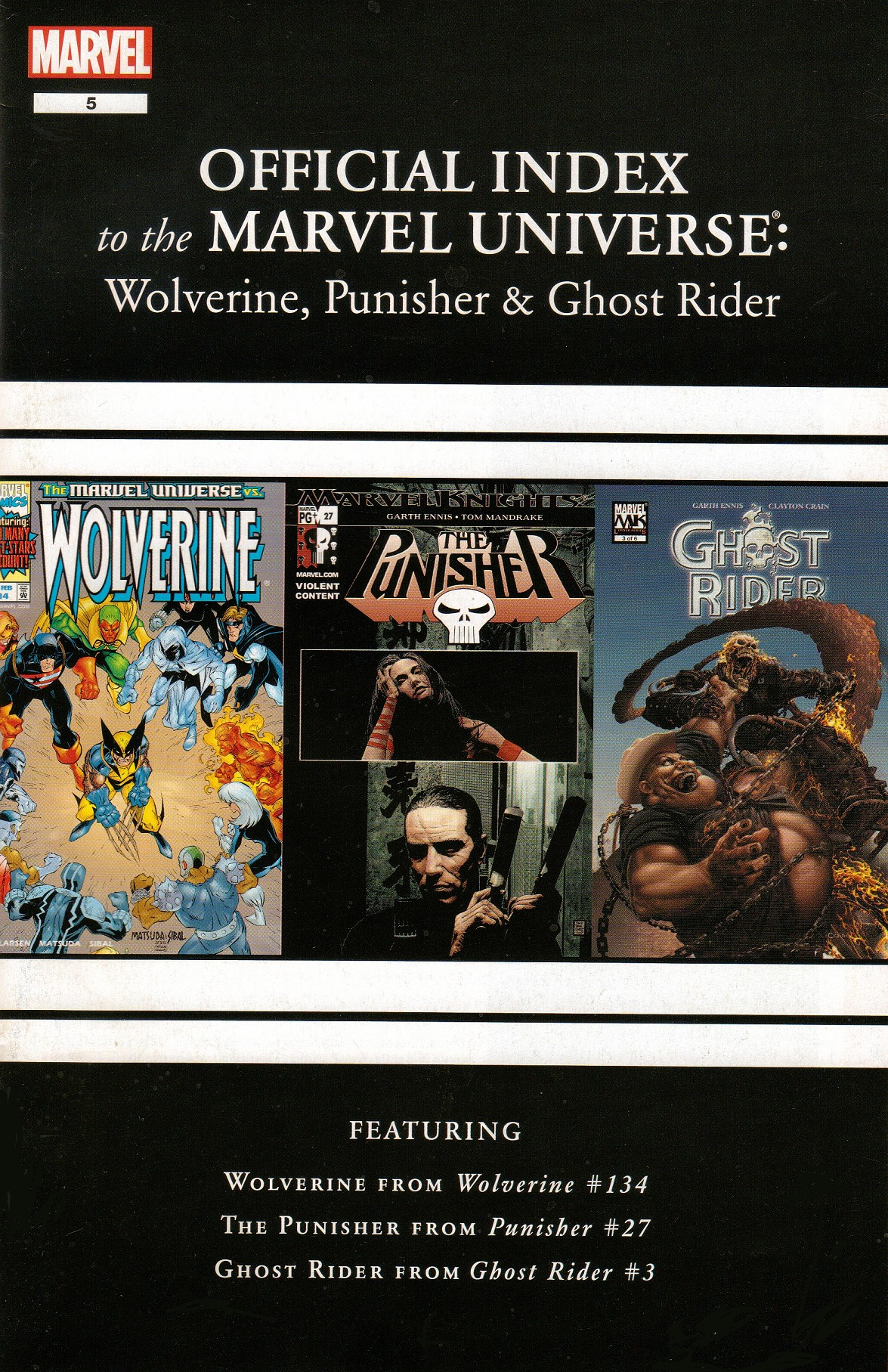 Wolverine, Punisher & Ghost Rider: Official Index to the Marvel Universe #5 2012
