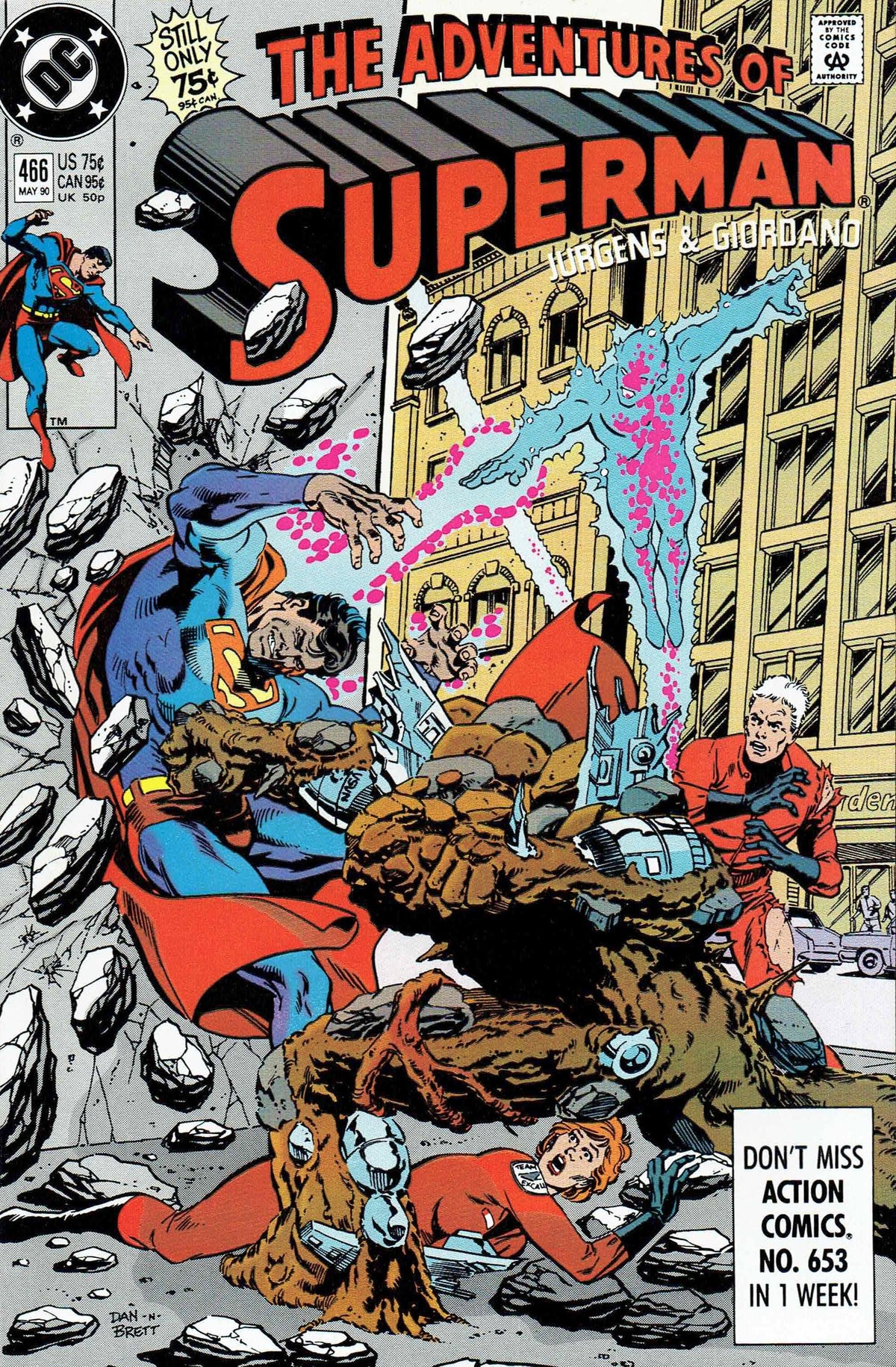Adventures of Superman #466 CVR A DC Comics 1990 FN