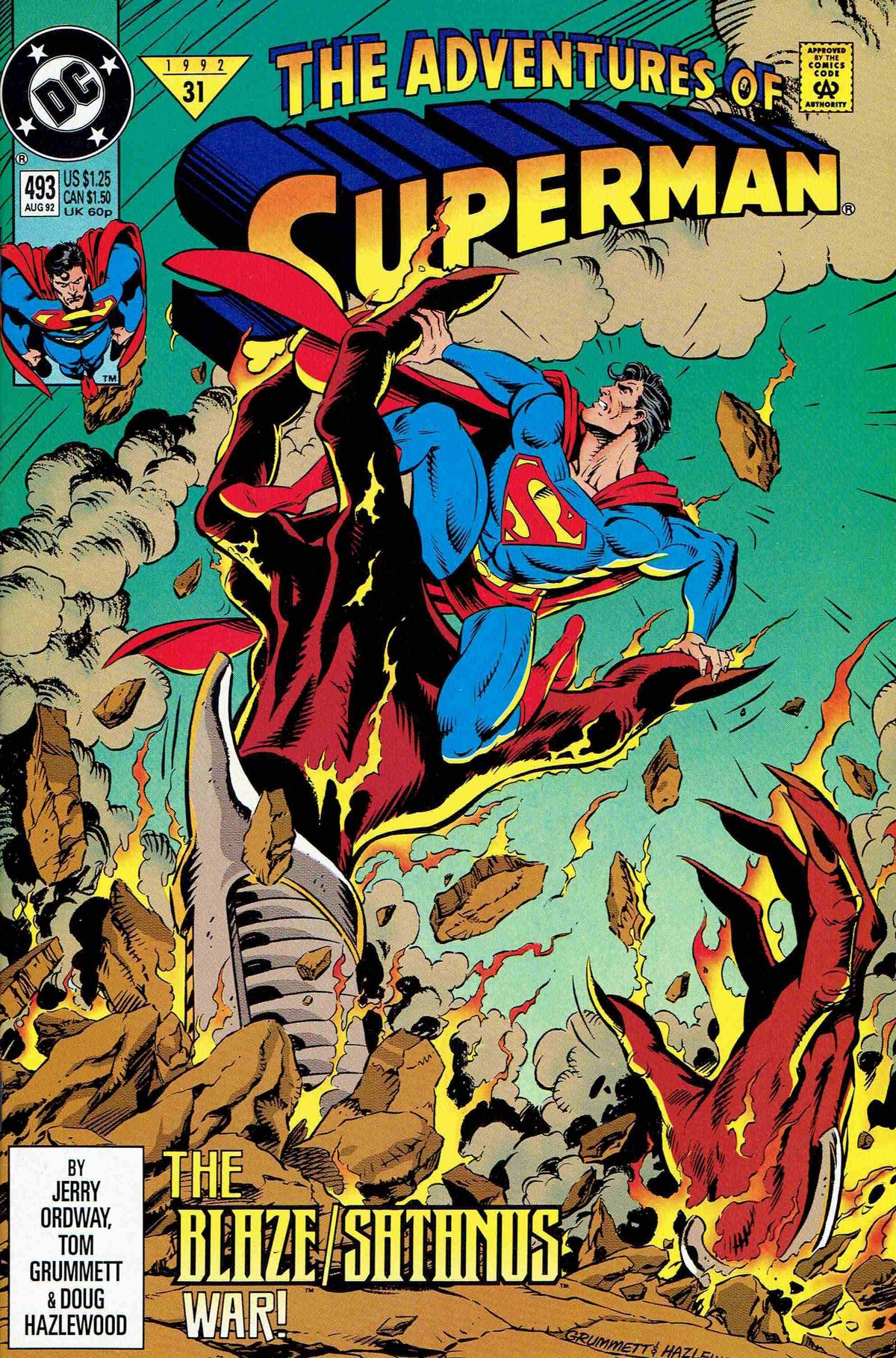 Adventures of Superman #493 CVR A DC Comics 1992 FN