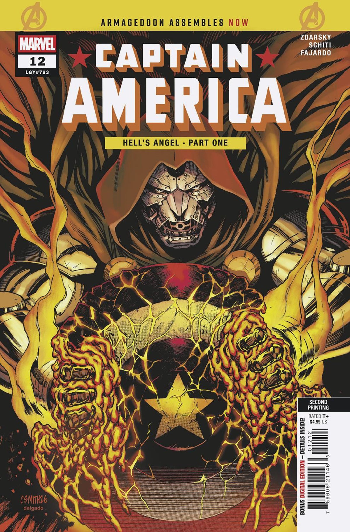 CAPTAIN AMERICA #12 CORY SMITH 2ND PRINTING VARIANT [ARM] (VF/NM)