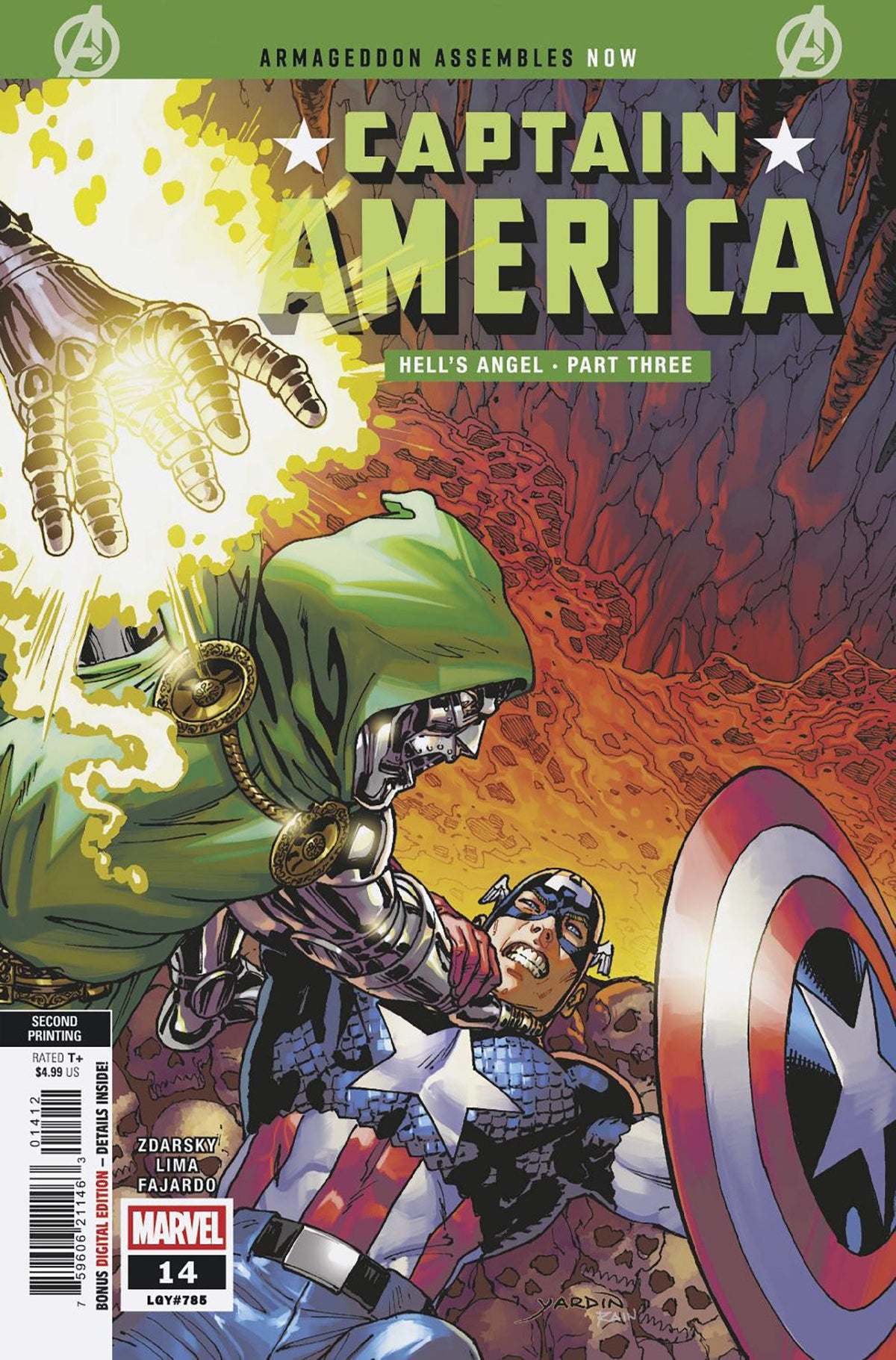 CAPTAIN AMERICA #14 DAVID YARDIN 2ND PRINTING VARIANT [ARM] (VF/NM)