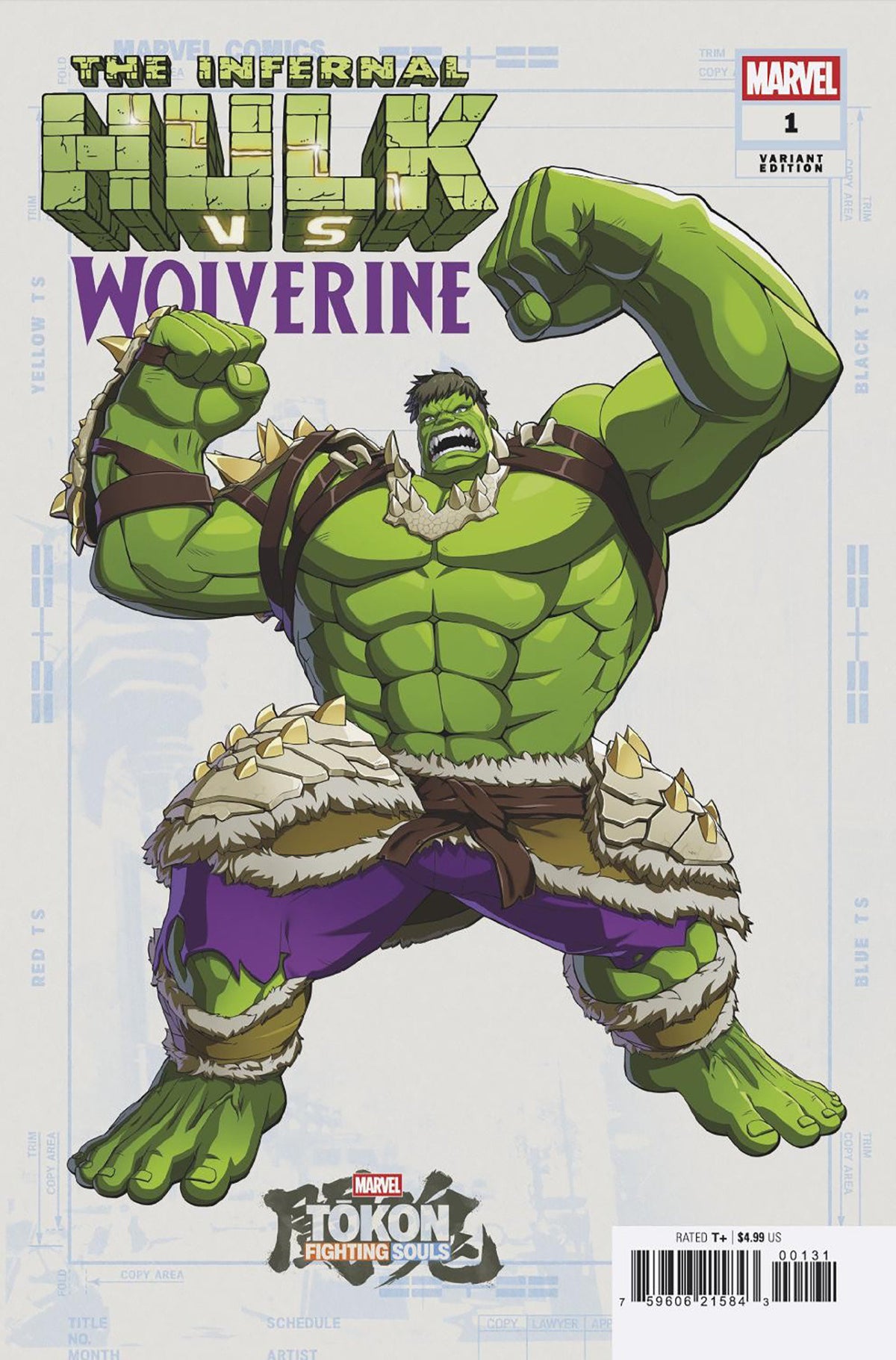 INFERNAL HULK VS. WOLVERINE #1 MARVEL TOKON: FIGHTING SOULS VARIANT (VF/NM)