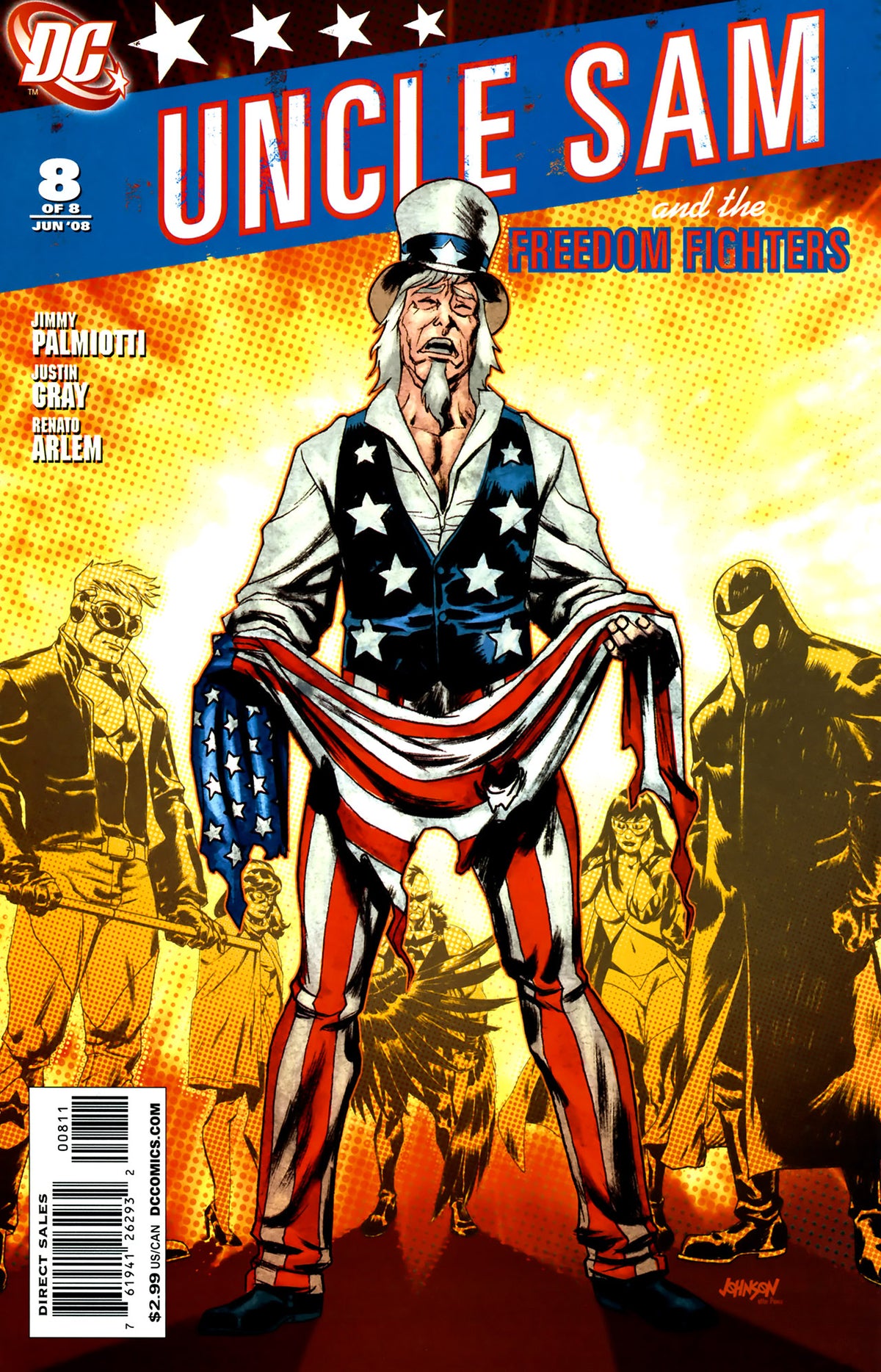 Uncle Sam and the Freedom Fighters #8 CVR A DC Comics 2008 FN