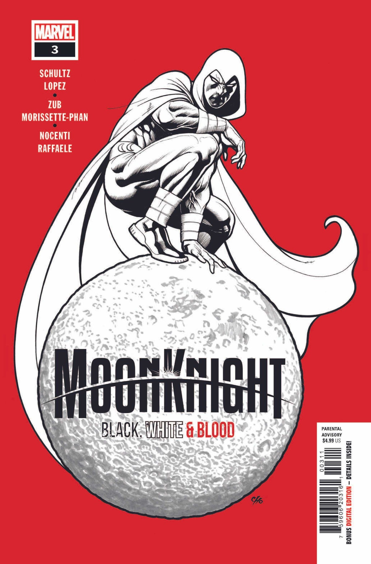 Moon Knight: Black, White & Blood #3 CVR A Marvel 2022 FN