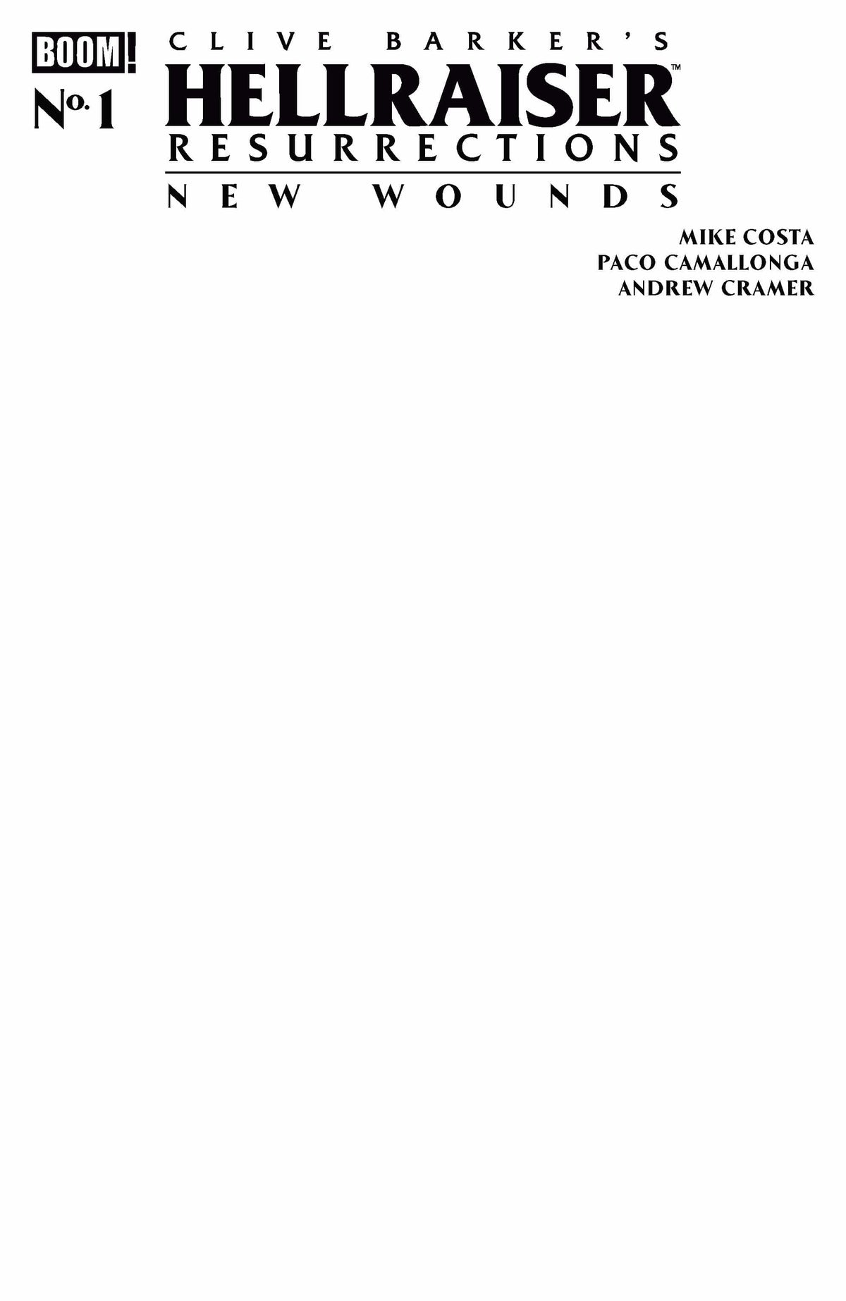 Boom Entertainment COMIC BOOK Hellraiser: Resurrections - New Wounds #1 C Blank Sketch Variant (VF/NM)