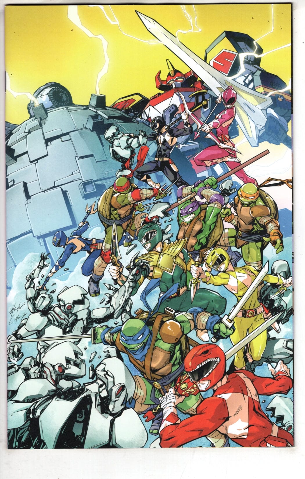 Boom Entertainment NEW THIS WEEK Mighty Morphin Power Rangers/Teenage Mutant Ninja Turtles III #4 K Unlimited Variant (Full Art  Prasetya) (VF/NM)