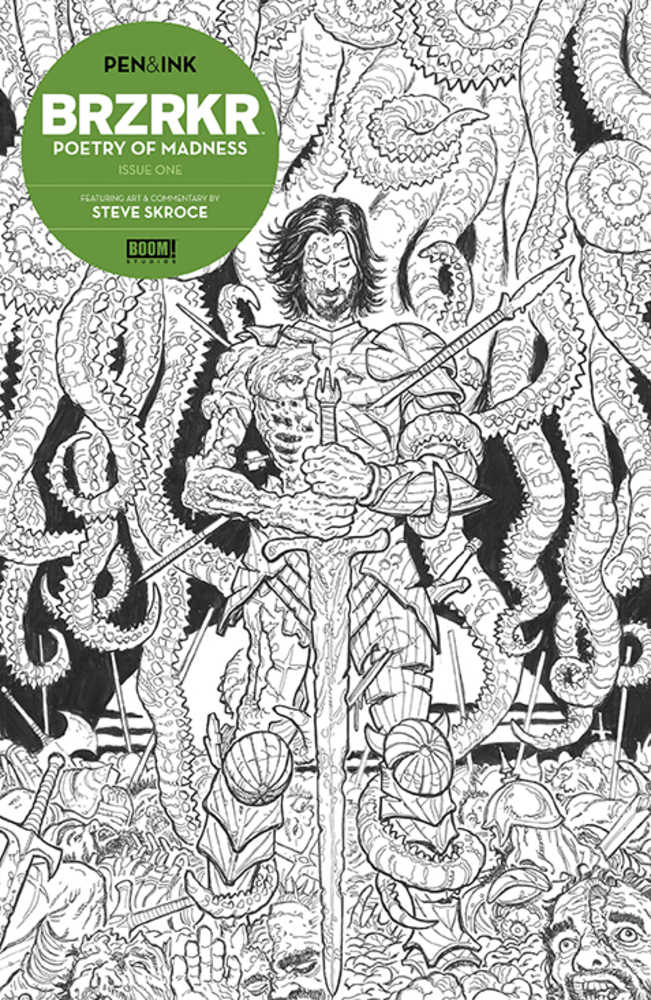 BOOM! STUDIOS COMIC BOOK BRZRKR Poetry Of Madness Pen & Ink Cover A Skroce