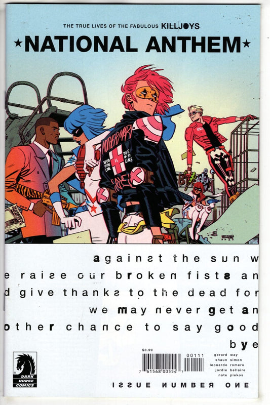 DARK HORSE COMICS COMIC BOOK TRUE LIVES FABULOUS KILLJOYS NATIONAL ANTHEM #1 CVR A ROMERO