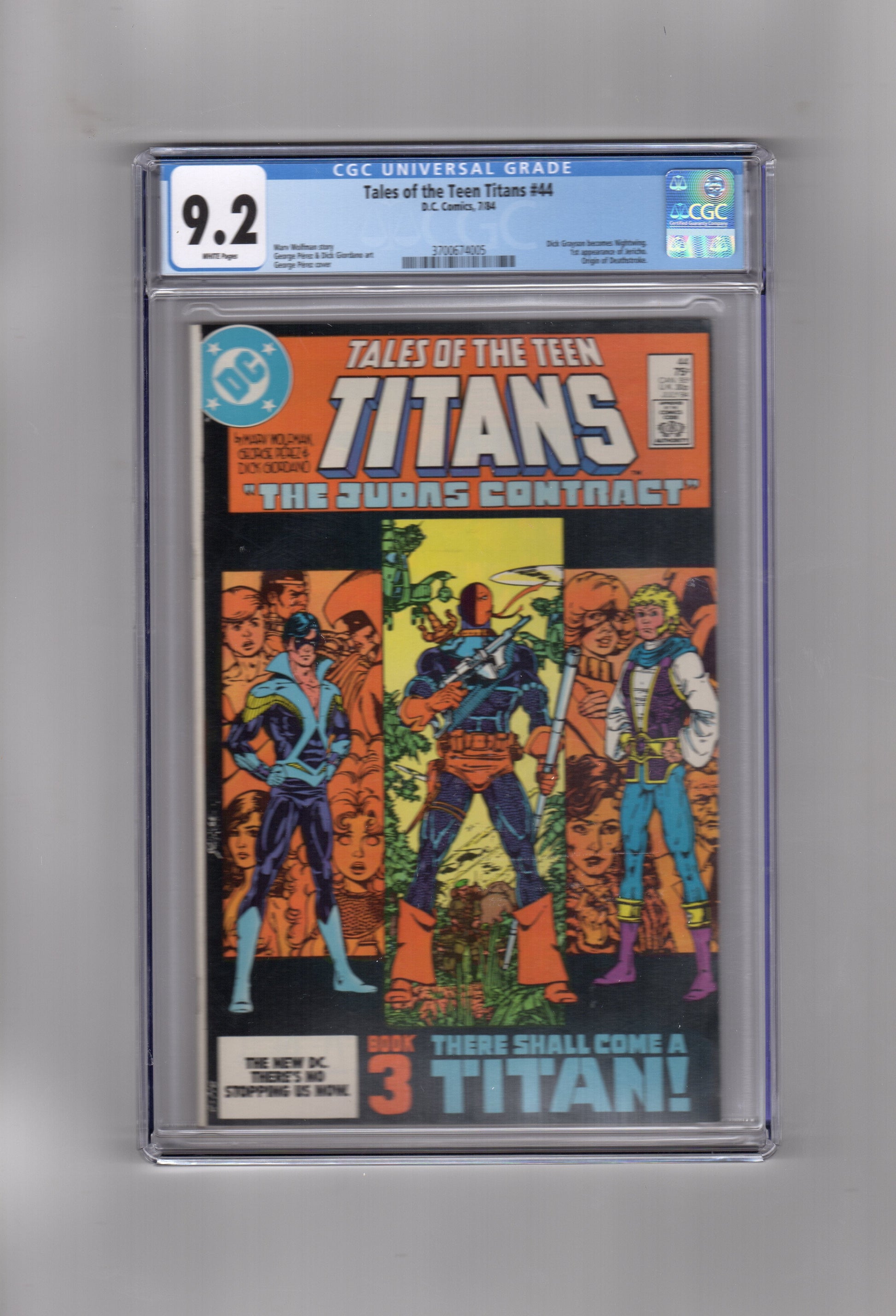 DC Comics CGC Comic TALES OF THE TEEN TITANS #44 CGC 9.2