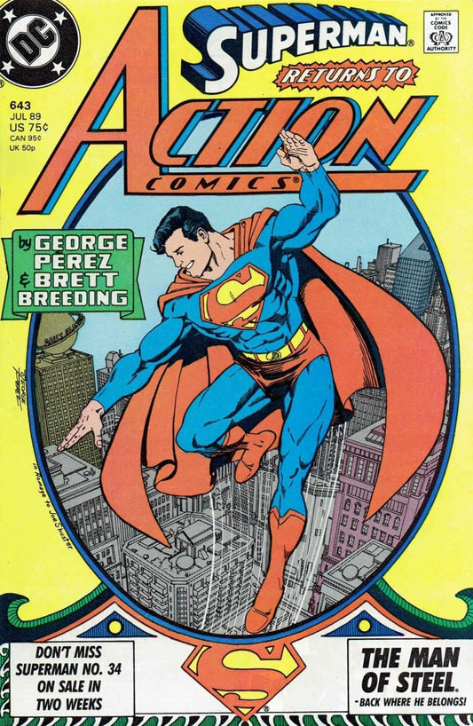 DC Comics COMIC BOOK Action Comics #643 - Superman on Earth (VF)