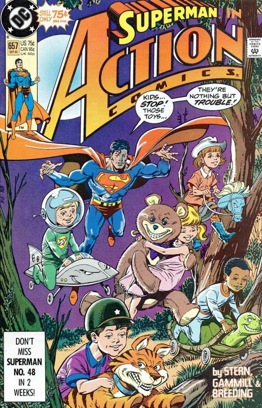 DC Comics COMIC BOOK Action Comics #657 - There is a Happy Land... Far, Far Away (VF)