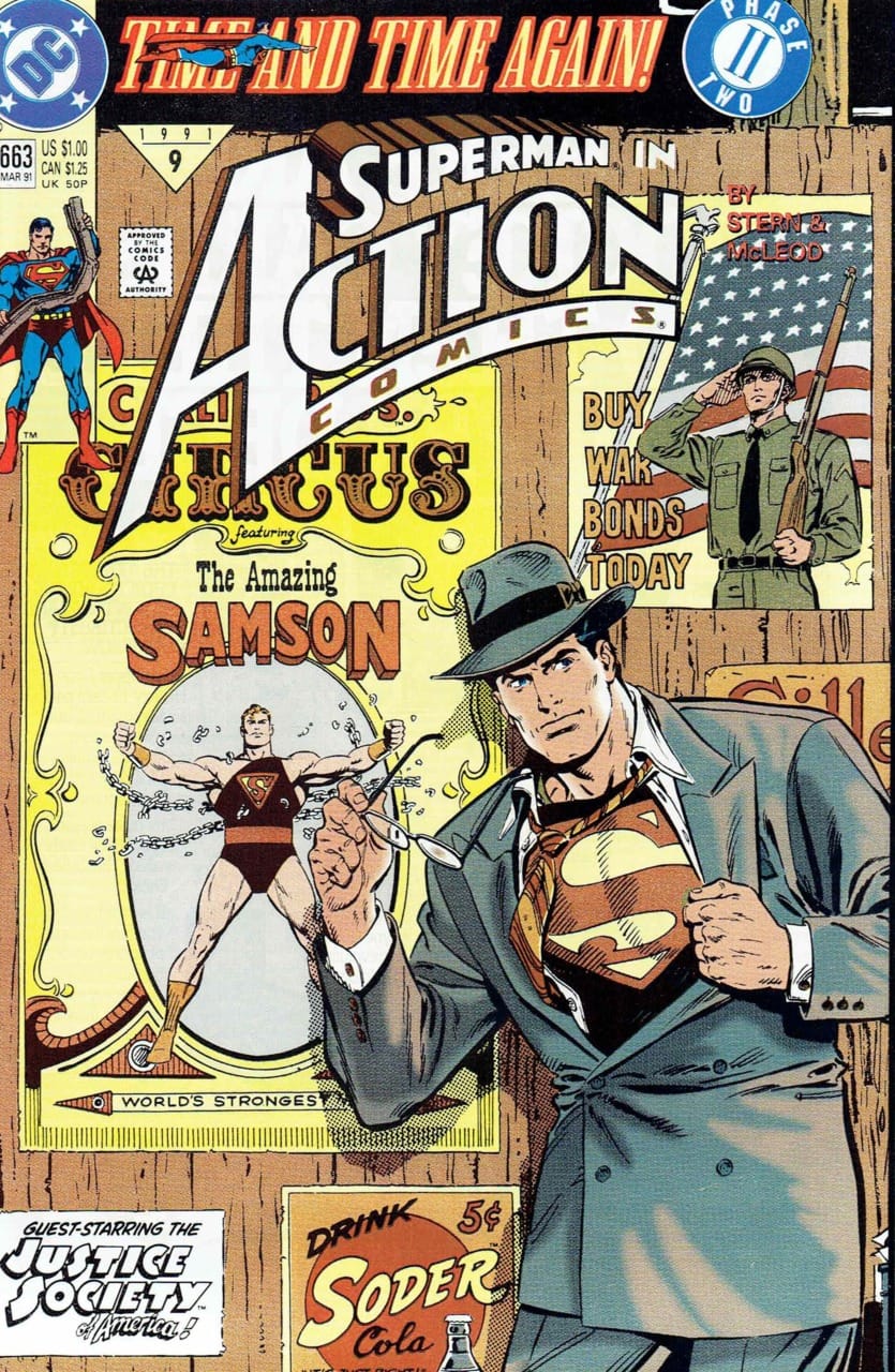 DC Comics COMIC BOOK Action Comics #663 - Time & Time Again, Phase Two: Lost in the '40s Tonight (VF)