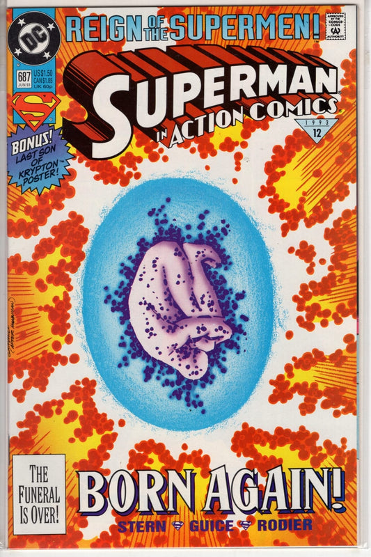 DC Comics COMIC BOOK Action Comics #687 - Born Again (VF)