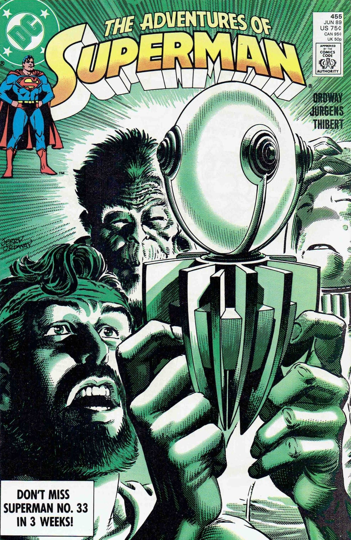 DC Comics COMIC BOOK Adventures of Superman #455 CVR A DC Comics 1989 FN