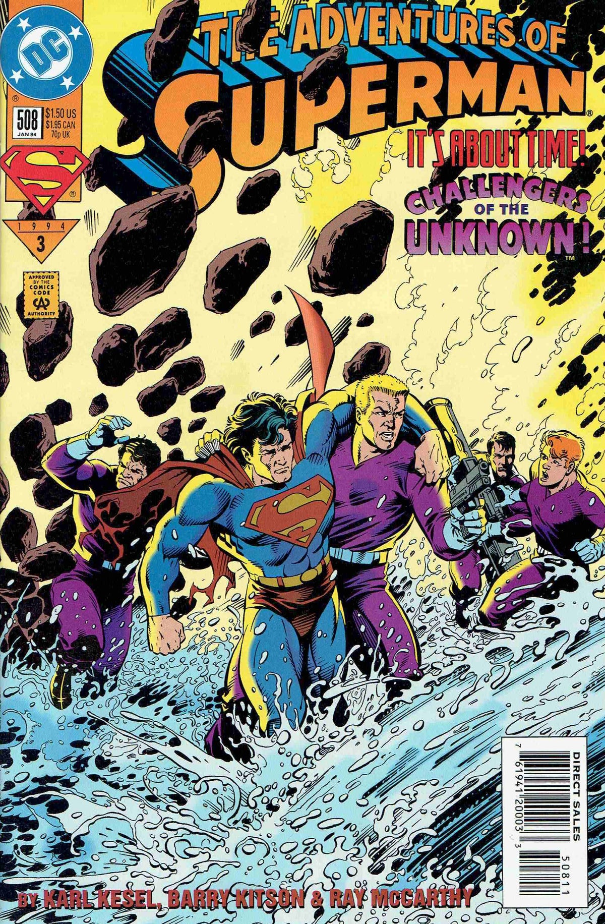 DC Comics COMIC BOOK Adventures of Superman #508 CVR A DC Comics 1994 FN