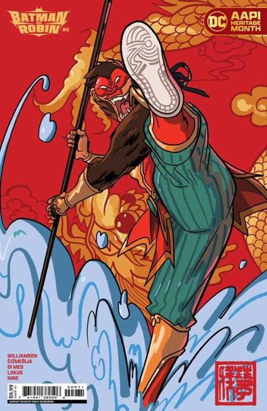 DC Comics COMIC BOOK Batman And Robin #9 Cover D Erica Henderson Monkey Prince Aapi Month Card Stock Variant