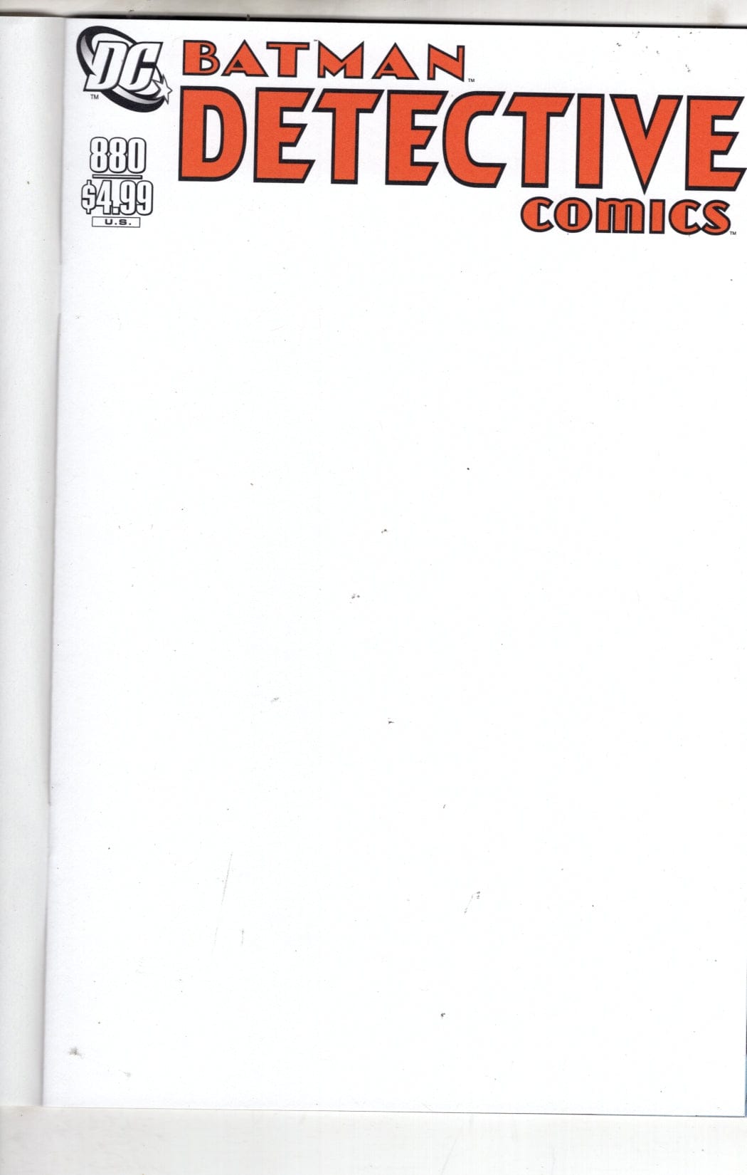 DC Comics COMIC BOOK DETECTIVE COMICS #880 FACSIMILE Blank [NM\VF]
