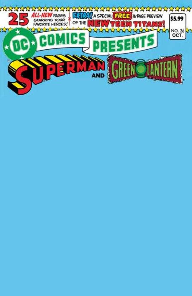 DC Comics DC Comics Presents #26 Facsimile Edition Cover C Blue Blank Variant