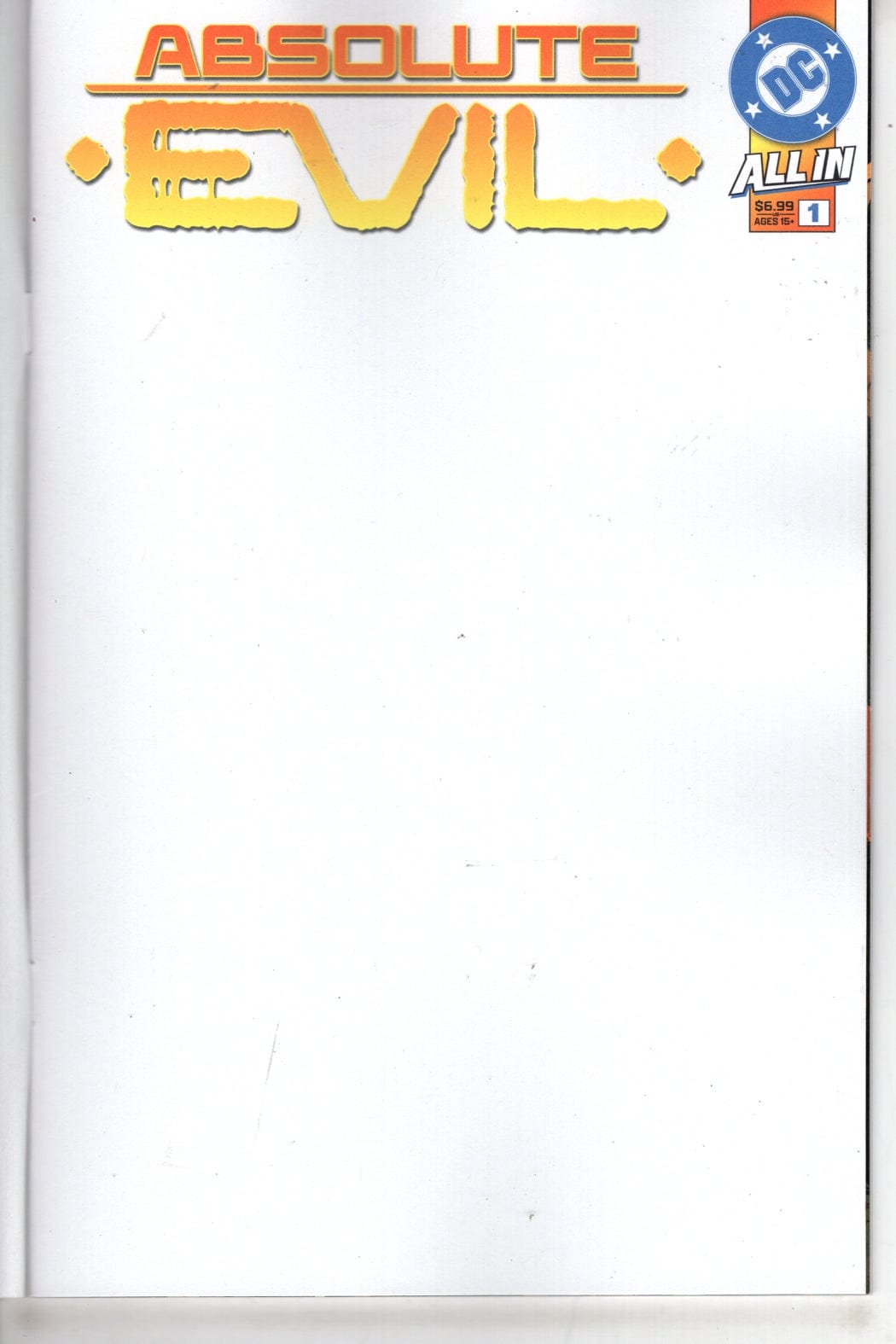 DC Comics NEW THIS WEEK ABSOLUTE EVIL #1 (ONE SHOT) CVR G BLANK CARD STOCK VAR