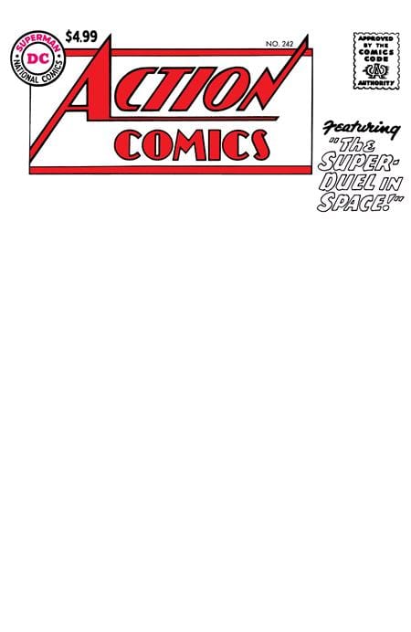 DC Comics NEW THIS WEEK ACTION COMICS #242 FACSIMILE EDITION CVR B BLANK CARD STOCK VAR (VF/NM)