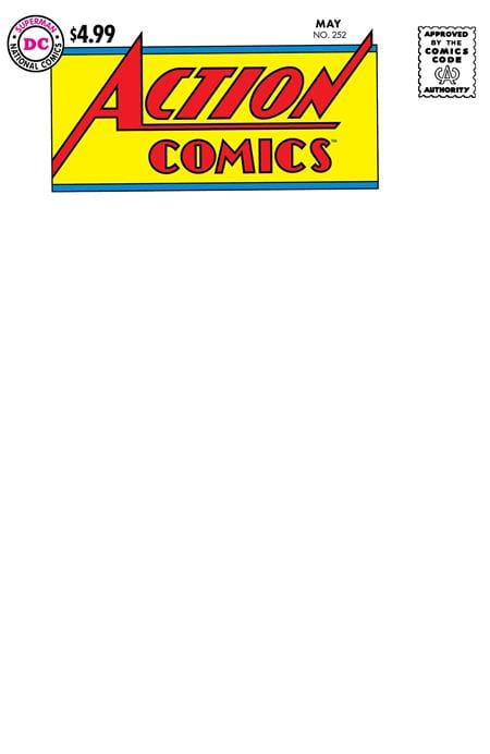 DC Comics NEW THIS WEEK ACTION COMICS #252 FACSIMILE EDITION CVR C BLANK VAR