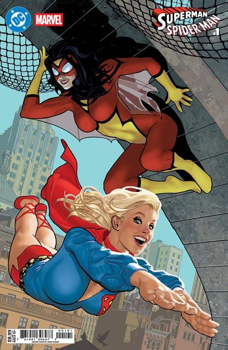 DC Comics NEW THIS WEEK DC MARVEL SUPERMAN SPIDER-MAN #1 (ONE SHOT) CVR I ADAM HUGHES SUPERGIRL 70S & SPIDER-WOMAN 70S CARD STOCK VAR (VF/NM)