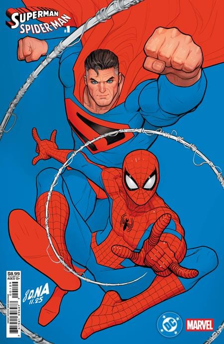 DC Comics NEW THIS WEEK DC MARVEL SUPERMAN SPIDER-MAN #1 (ONE SHOT) CVR Q DAVID NAKAYAMA KINGDOM COME SUPERMAN & SPIDER-MAN CARD STOCK VAR (VF/NM)