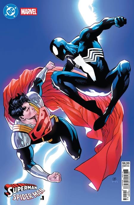 DC Comics NEW THIS WEEK DC MARVEL SUPERMAN SPIDER-MAN #1 (ONE SHOT) CVR R DANIEL SAMPERE SUPER-BOY PRIME & SPIDER-MAN BLACK CARD STOCK VAR (VF/NM)