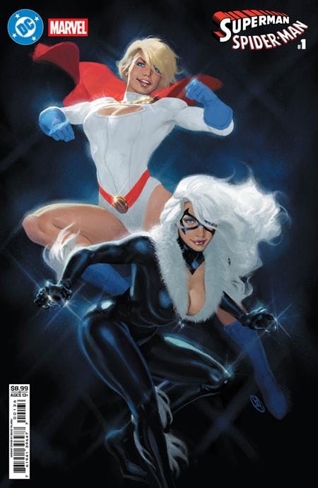 DC Comics NEW THIS WEEK DC MARVEL SUPERMAN SPIDER-MAN #1 (ONE SHOT) CVR V DAVID TALASKI POWER GIRL & BLACK CAT CARD STOCK VAR (VF/NM)