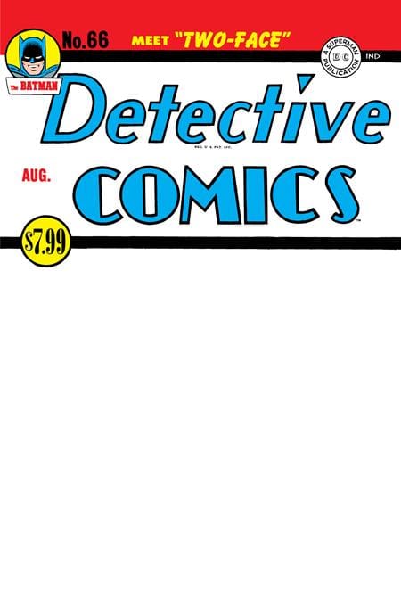 DC Comics NEW THIS WEEK DETECTIVE COMICS #66 FACSIMILE EDITION CVR D BLANK VAR