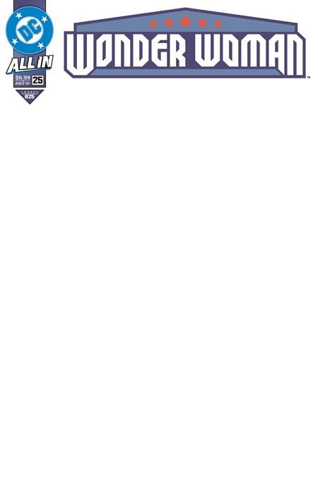 DC Comics NEW THIS WEEK WONDER WOMAN #25 CVR F BLANK CARD STOCK VAR