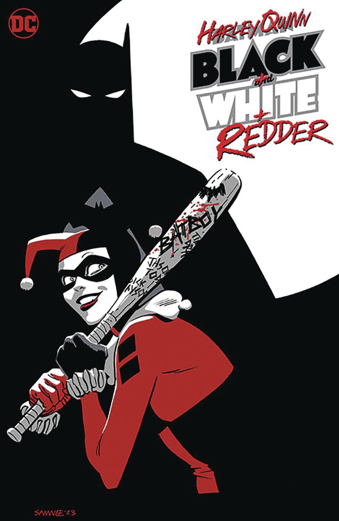 DC TRADE HARLEY QUINN BLACK +WHITE + REDDER