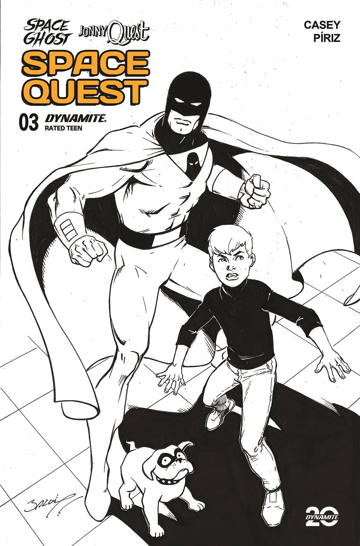 DYNAMITE COMIC BOOK SPACE GHOST JONNY QUEST SPACE QUEST #3 CVR J INC 1:10 MARK BAGLEY LINE ART VAR