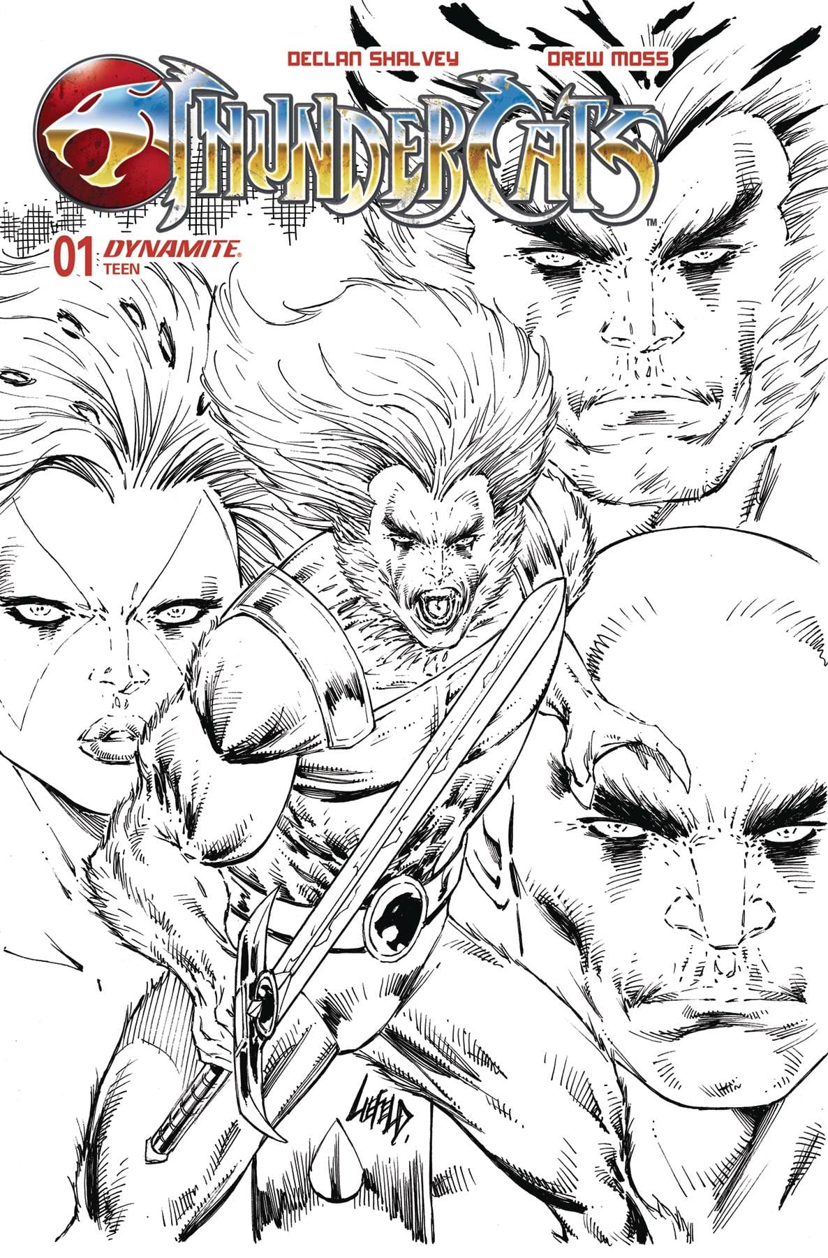 DYNAMITE COMIC BOOK THUNDERCATS #1 CVR ZG 10 COPY FOC INCV LIEFELD B&W