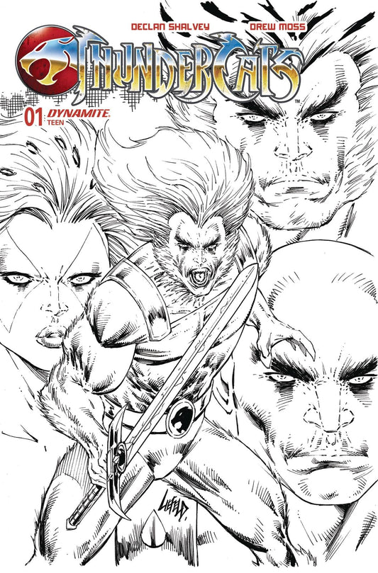DYNAMITE COMIC BOOK THUNDERCATS #1 CVR ZG 10 COPY FOC INCV LIEFELD B&W