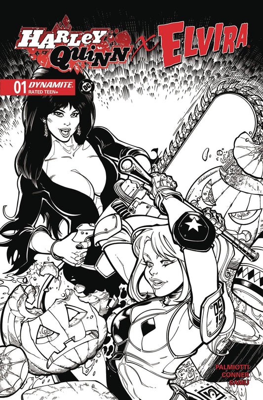 Dynamite Entertainment NEW THIS WEEK HARLEY QUINN X ELVIRA #1 CVR O INC 1:10 CHAD HARDIN LINE ART VAR