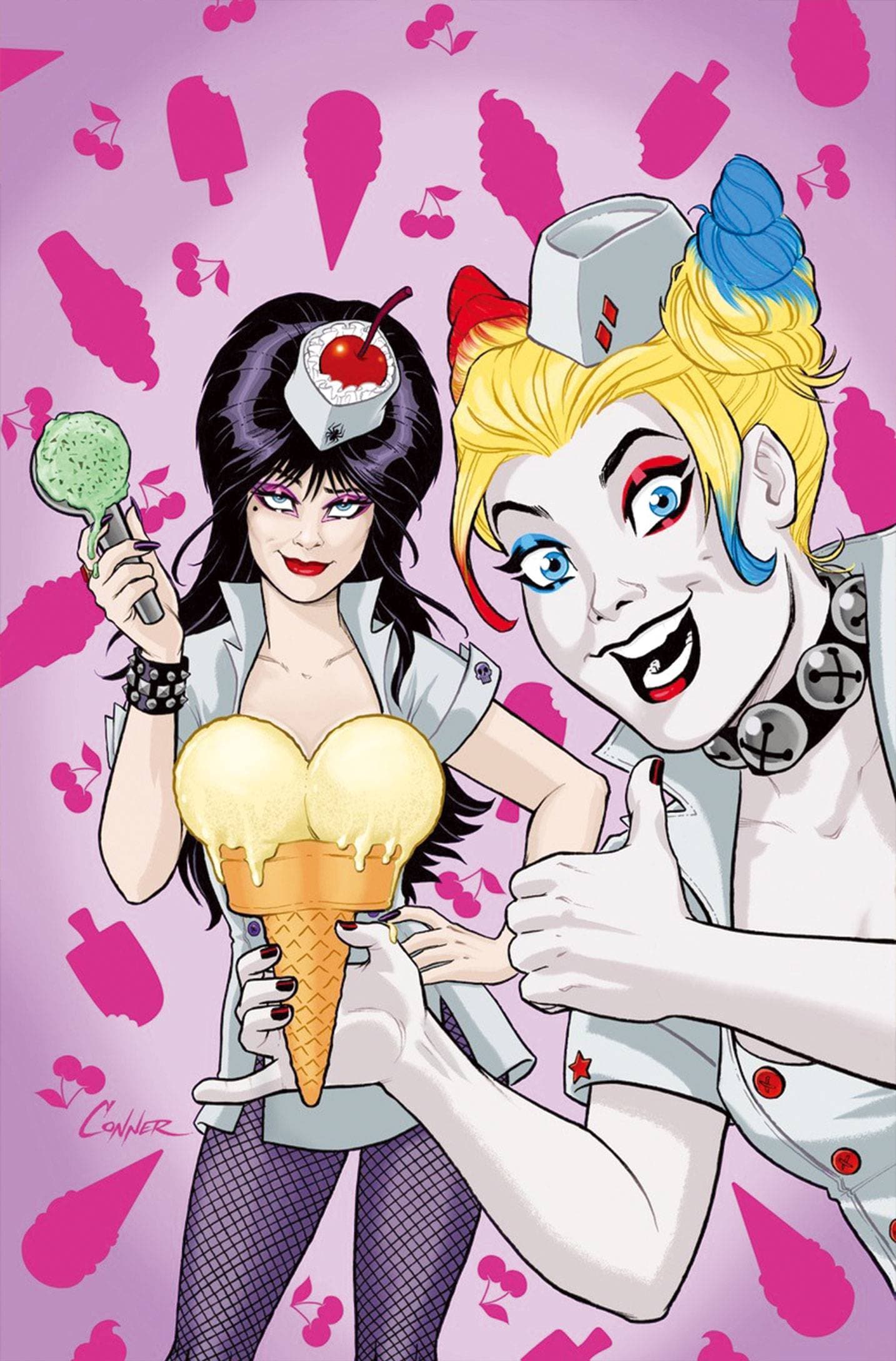Dynamite Entertainment NEW THIS WEEK HARLEY QUINN X ELVIRA #2 CVR S INC 1:25 AMANDA CONNER ICE CREAM VIRGIN VAR [VF/NM]