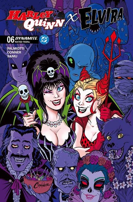DYNAMITE Entertainment NEW THIS WEEK HARLEY QUINN X ELVIRA #6 CVR A AMANDA CONNER PARTY (VF/NM)