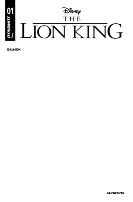 Dynamite Entertainment NEW THIS WEEK LION KING #1 CVR E BLANK AUTHENTIX VAR [VF/NM]