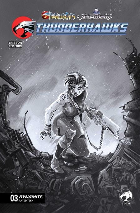 DYNAMITE Entertainment NEW THIS WEEK THUNDERCATS X SILVERHAWKS THUNDERHAWKS #3 CVR G INC 1:10 ALESSENDRO RANALDI LINE ART VAR (VF/NM)