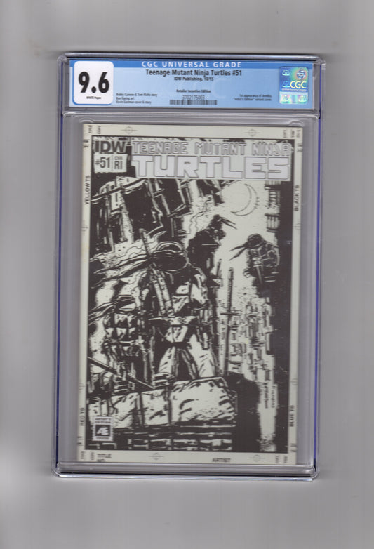 IDW PUBLISHING CGC Comic Teenage Mutant Ninja Turtles #51 RI Variant CGC 9.6